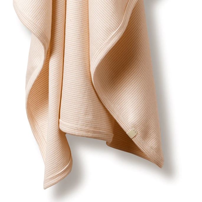 WILSON &amp; FRENCHY Organic Stripe Rib Bunny Rug - Cantaloupe BABY - Zabecca Living