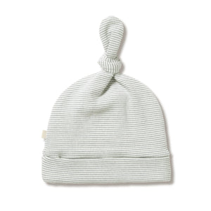 WILSON & FRENCHY Organic Stripe Rib Knot Hat - Fern Baby Hat - Zabecca Living