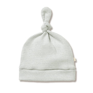 WILSON & FRENCHY Organic Stripe Rib Knot Hat - Fern Baby Hat - Zabecca Living