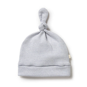 WILSON & FRENCHY Organic Stripe Rib Knot Hat - Rain Drop Baby Hat - Zabecca Living