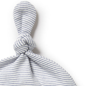 WILSON & FRENCHY Organic Stripe Rib Knot Hat - Rain Drop Baby Hat - Zabecca Living
