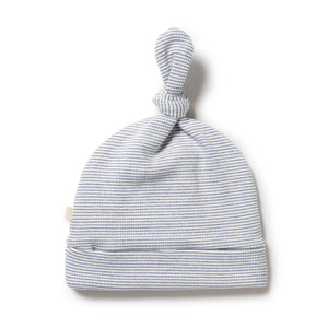 WILSON & FRENCHY Organic Stripe Rib Knot Hat - Rain Drop Baby Hat - Zabecca Living