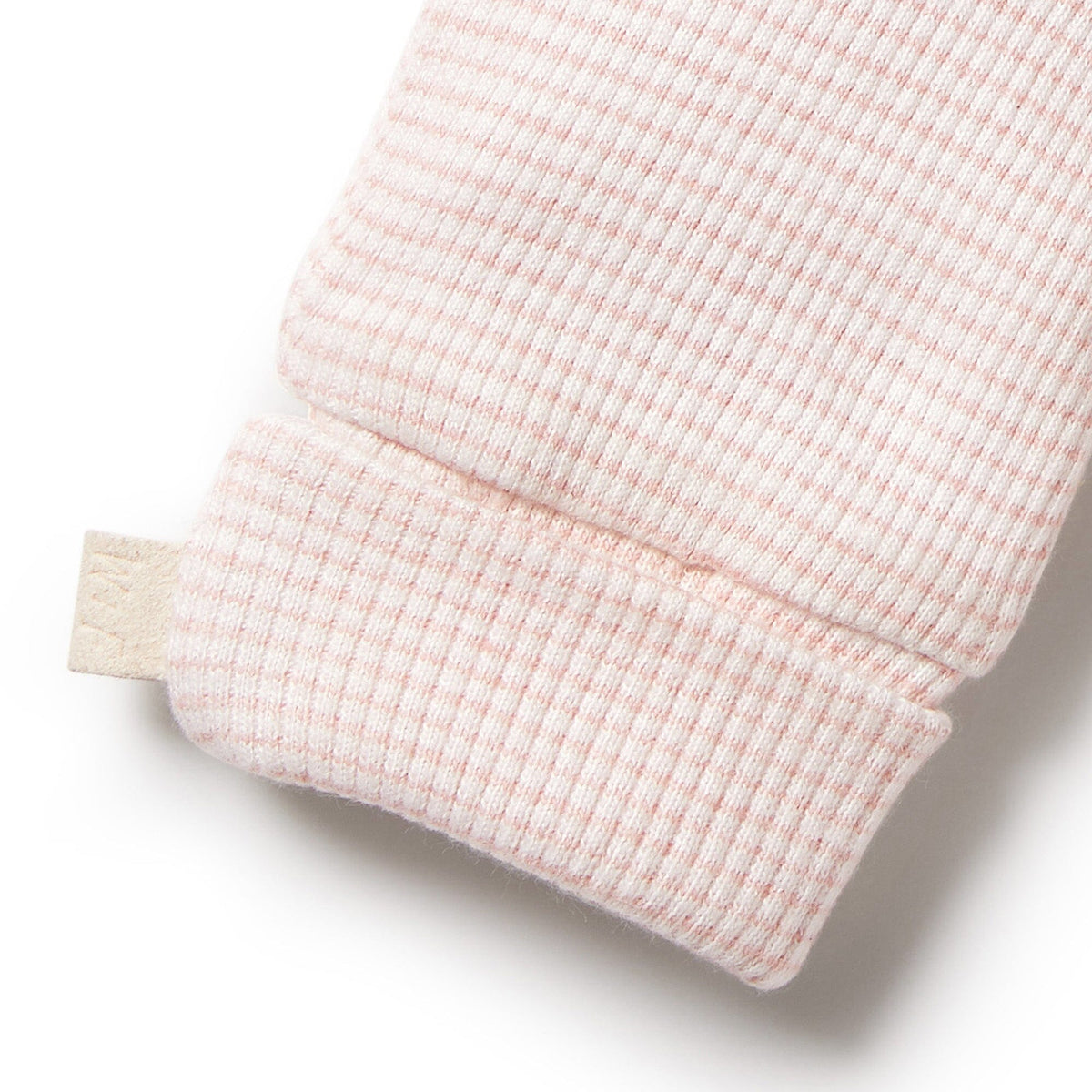 WILSON &amp; FRENCHY Organic Stripe Rib Mittens - Cantaloupe Baby Mittens - Zabecca Living