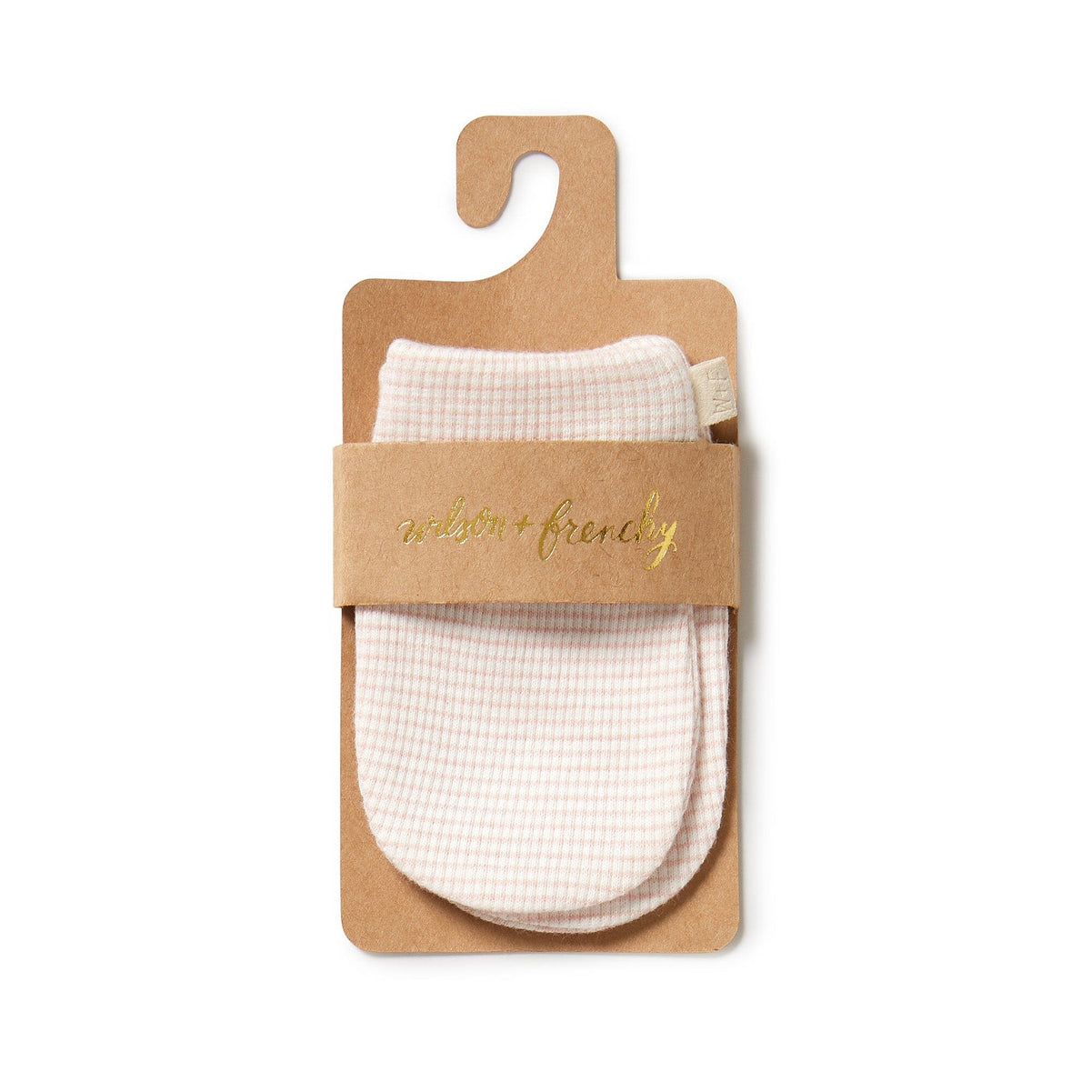 WILSON &amp; FRENCHY Organic Stripe Rib Mittens - Cantaloupe Baby Mittens - Zabecca Living