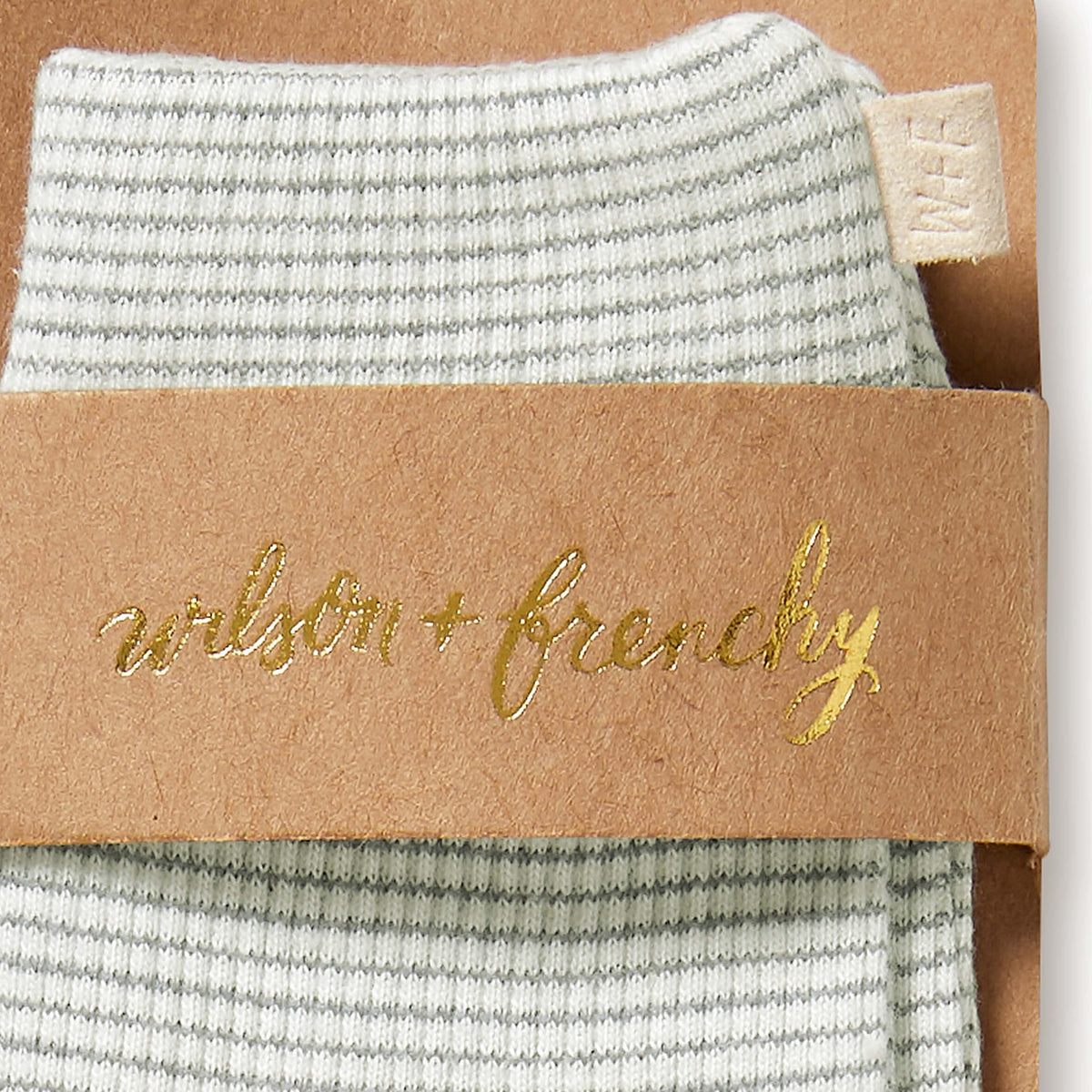 WILSON &amp; FRENCHY Organic Stripe Rib Mittens - Fern Baby Mittens - Zabecca Living