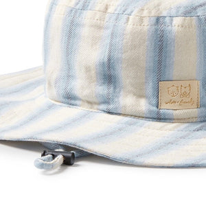WILSON & FRENCHY Organic Sun Hat - Deep Blue Stripe Toddler Clothing - Zabecca Living