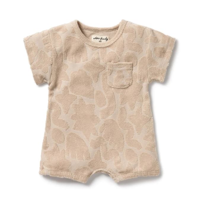 WILSON &amp; FRENCHY Organic Terry Growsuit - Pattern Play BABY CLOTHING - Zabecca Living