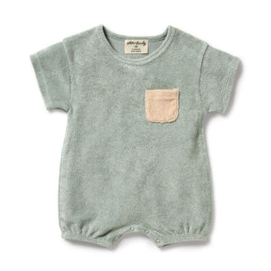 WILSON & FRENCHY Organic Terry Growsuit - Pistachio BABY CLOTHING - Zabecca Living