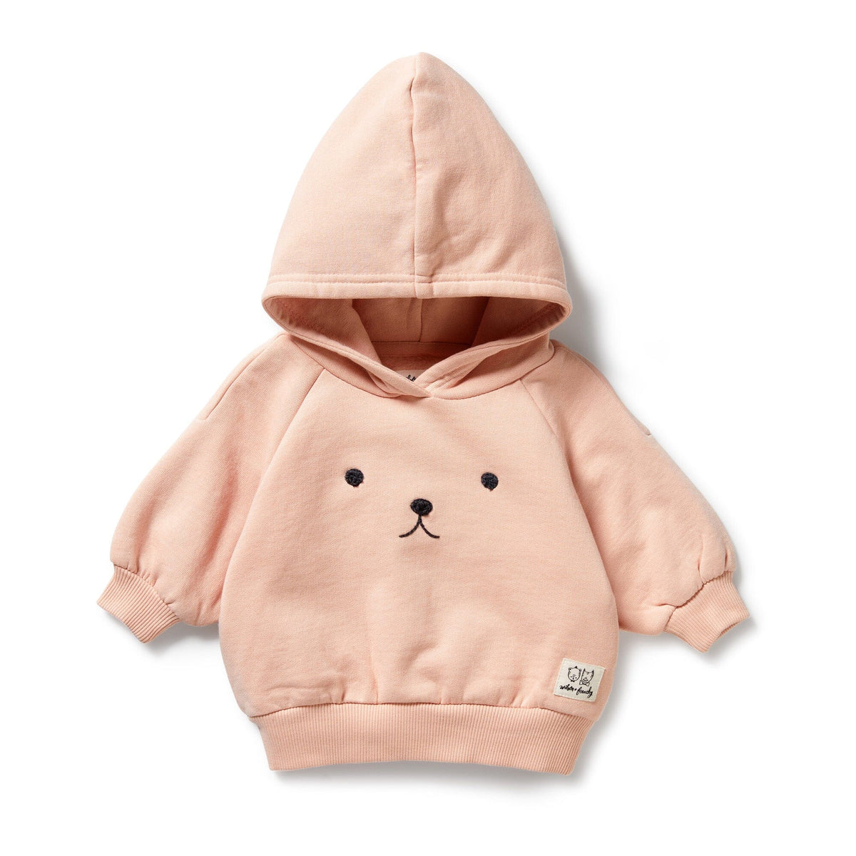 WILSON &amp; FRENCHY Organic Terry Hooded Sweat - Blush Pink Toddler Clothing - Zabecca Living