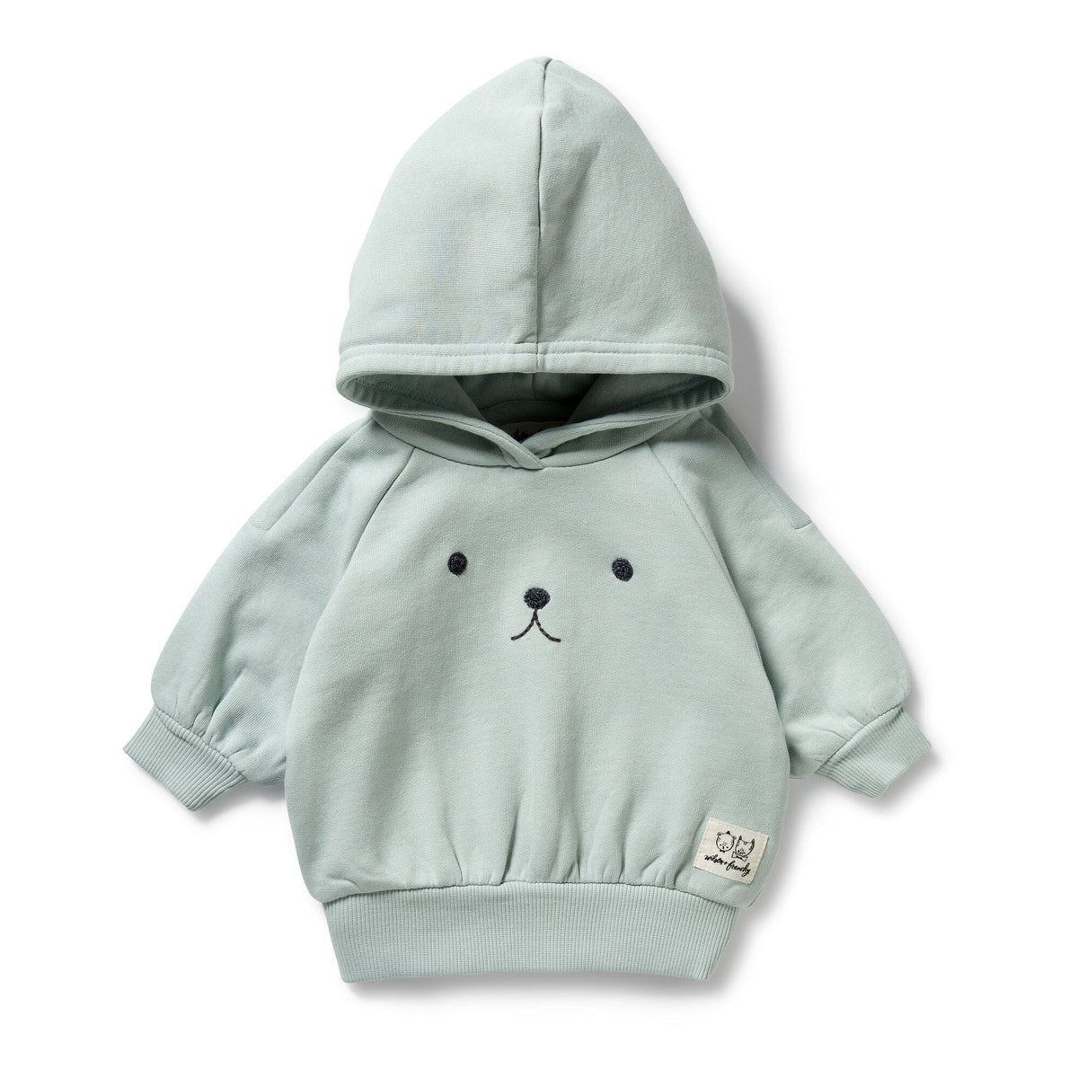 WILSON &amp; FRENCHY Organic Terry Hooded Sweat - Sage Toddler Clothing - Zabecca Living