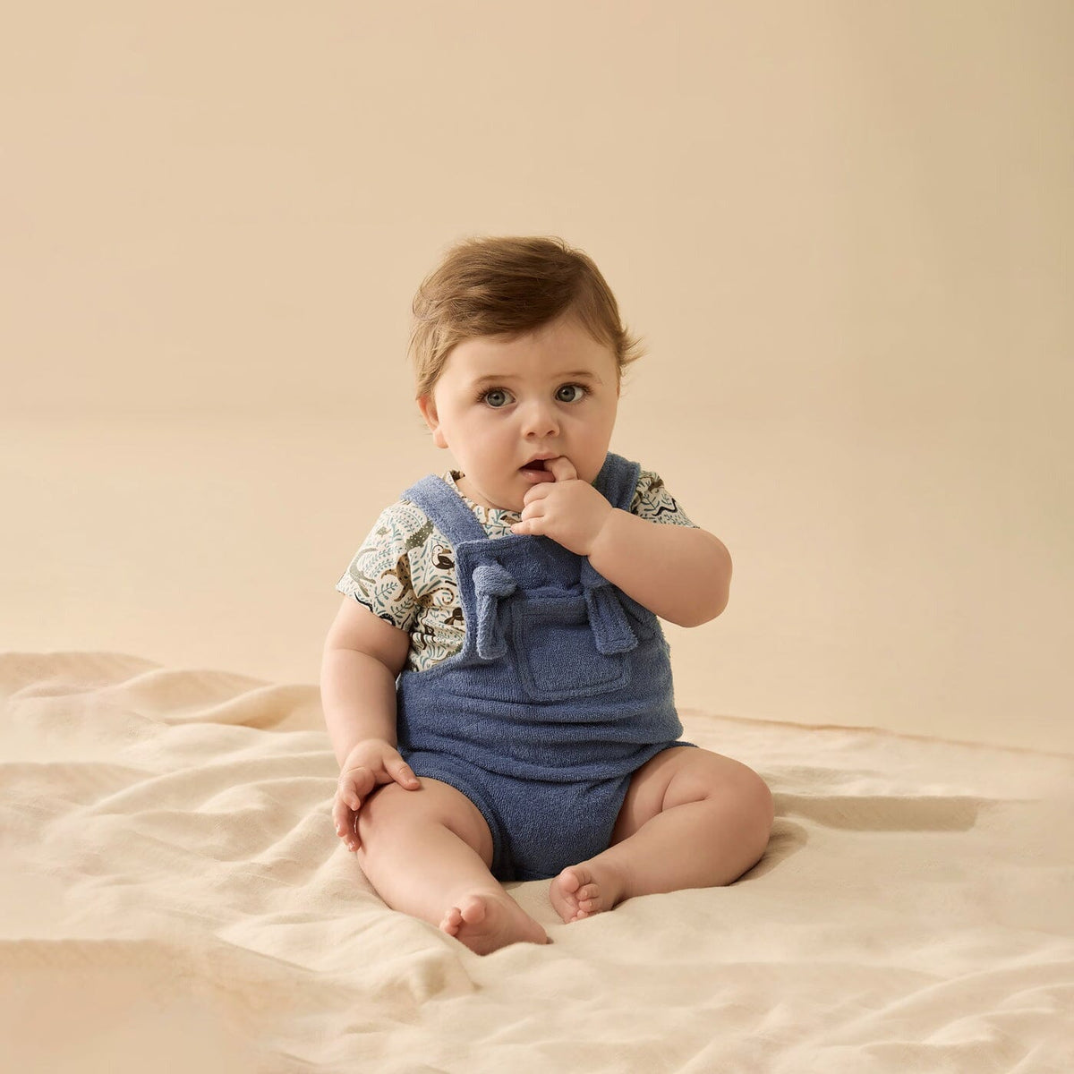 WILSON &amp; FRENCHY Organic Terry Overall - Deep Blue Toddler Clothing - Zabecca Living