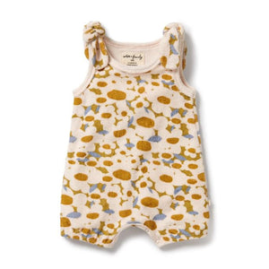 WILSON & FRENCHY Organic Terry Playsuit - Flower Burst BABY CLOTHING - Zabecca Living