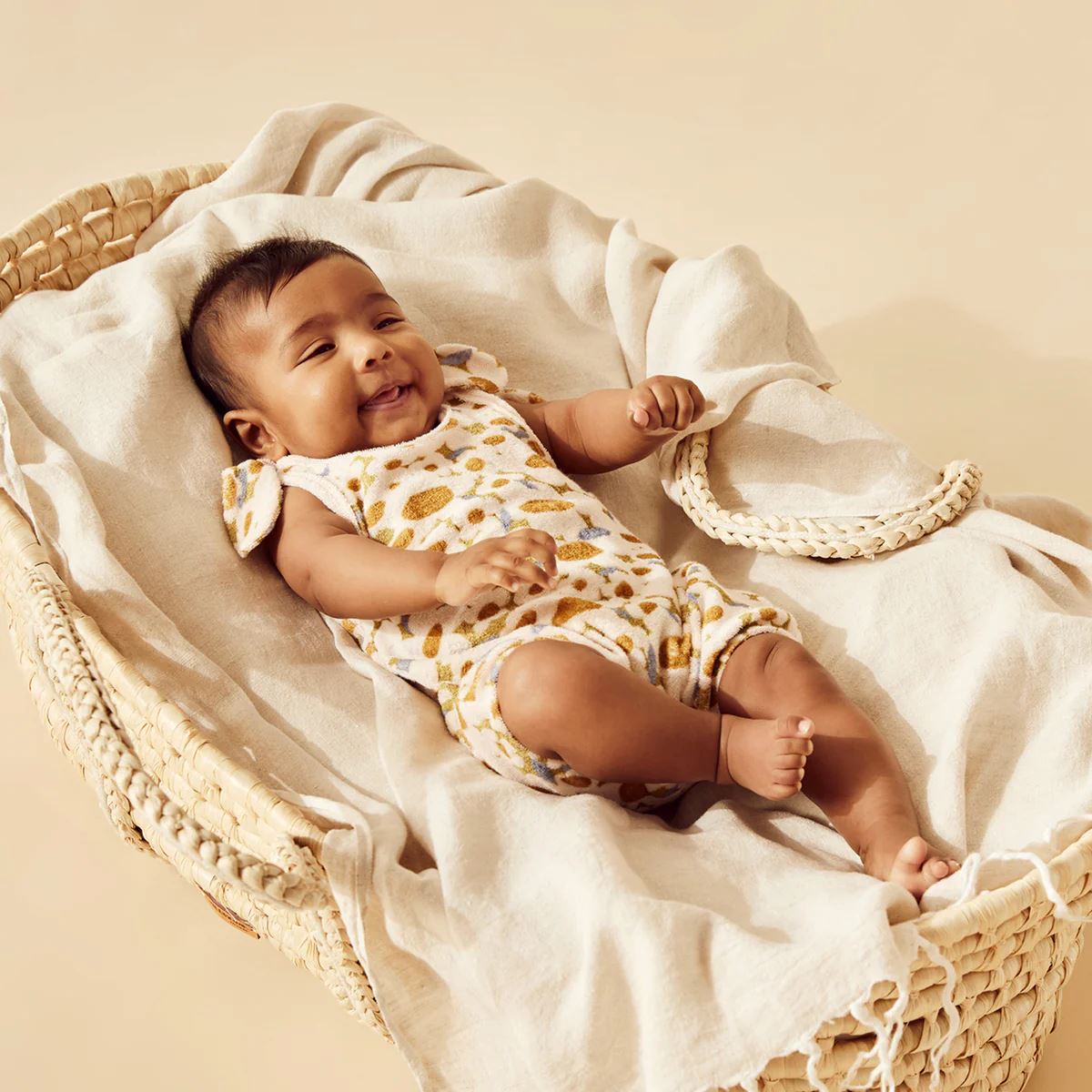 WILSON &amp; FRENCHY Organic Terry Playsuit - Flower Burst BABY CLOTHING - Zabecca Living