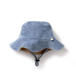 WILSON & FRENCHY Organic Terry Sun Hat - Dusty Blue KIDS HAT - Zabecca Living