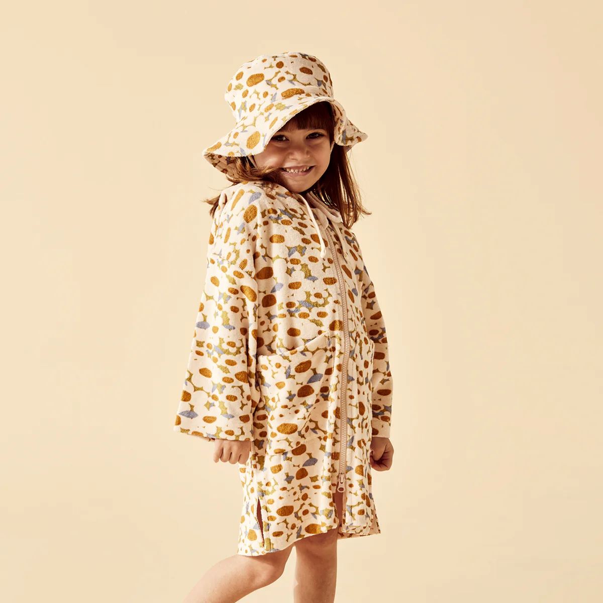 WILSON &amp; FRENCHY Organic Terry Sun Hat - Flower Burst KIDS HAT - Zabecca Living