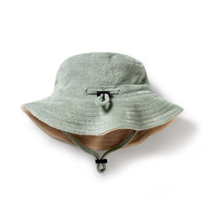 WILSON &amp; FRENCHY Organic Terry Sun Hat - Pistachio KIDS HAT - Zabecca Living