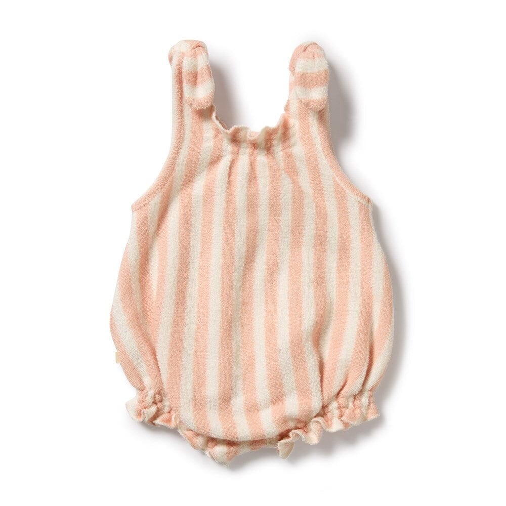 WILSON &amp; FRENCHY Organic Terry Tie Playsuit - Strawberry Wave Toddler Clothing - Zabecca Living
