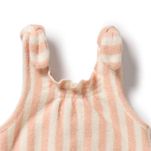 WILSON & FRENCHY Organic Terry Tie Playsuit - Strawberry Wave Toddler Clothing - Zabecca Living
