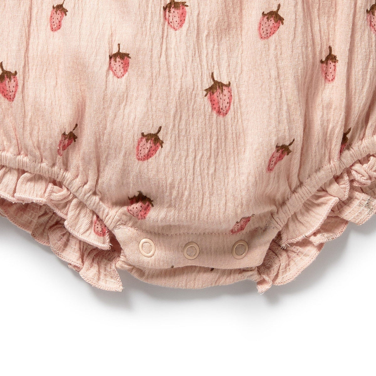 WILSON &amp; FRENCHY Organic Tie Playsuit - Strawberry Kisses Toddler Clothing - Zabecca Living
