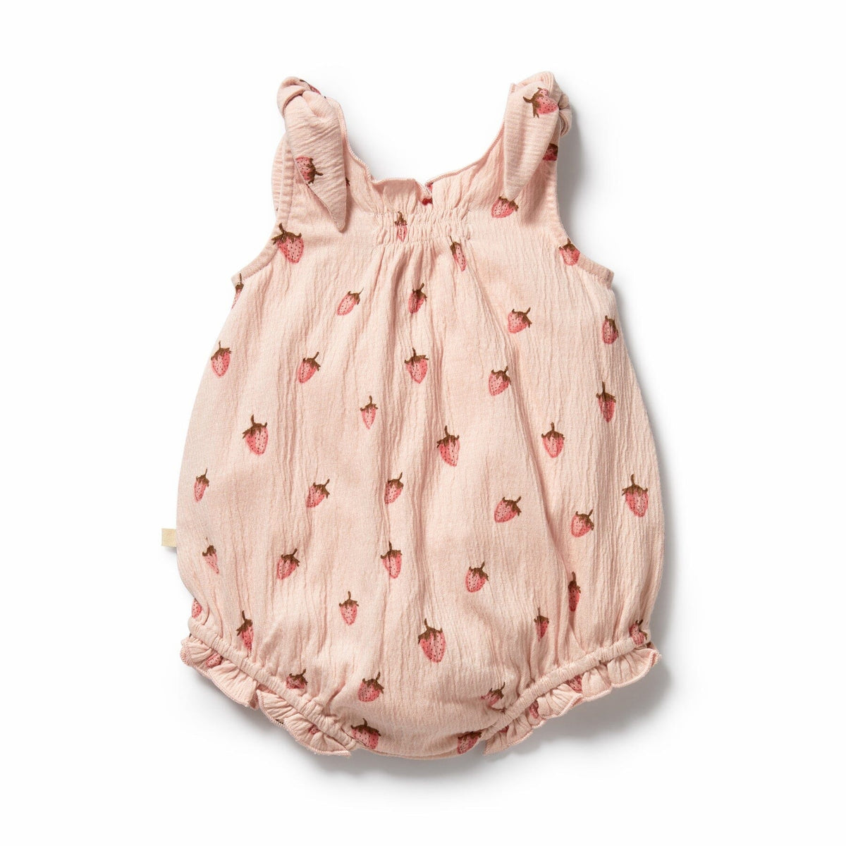WILSON &amp; FRENCHY Organic Tie Playsuit - Strawberry Kisses Toddler Clothing - Zabecca Living