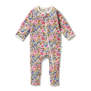 WILSON & FRENCHY Organic Zipsuit with Feet - Bunny Hop BABY CLOTHING - Zabecca Living