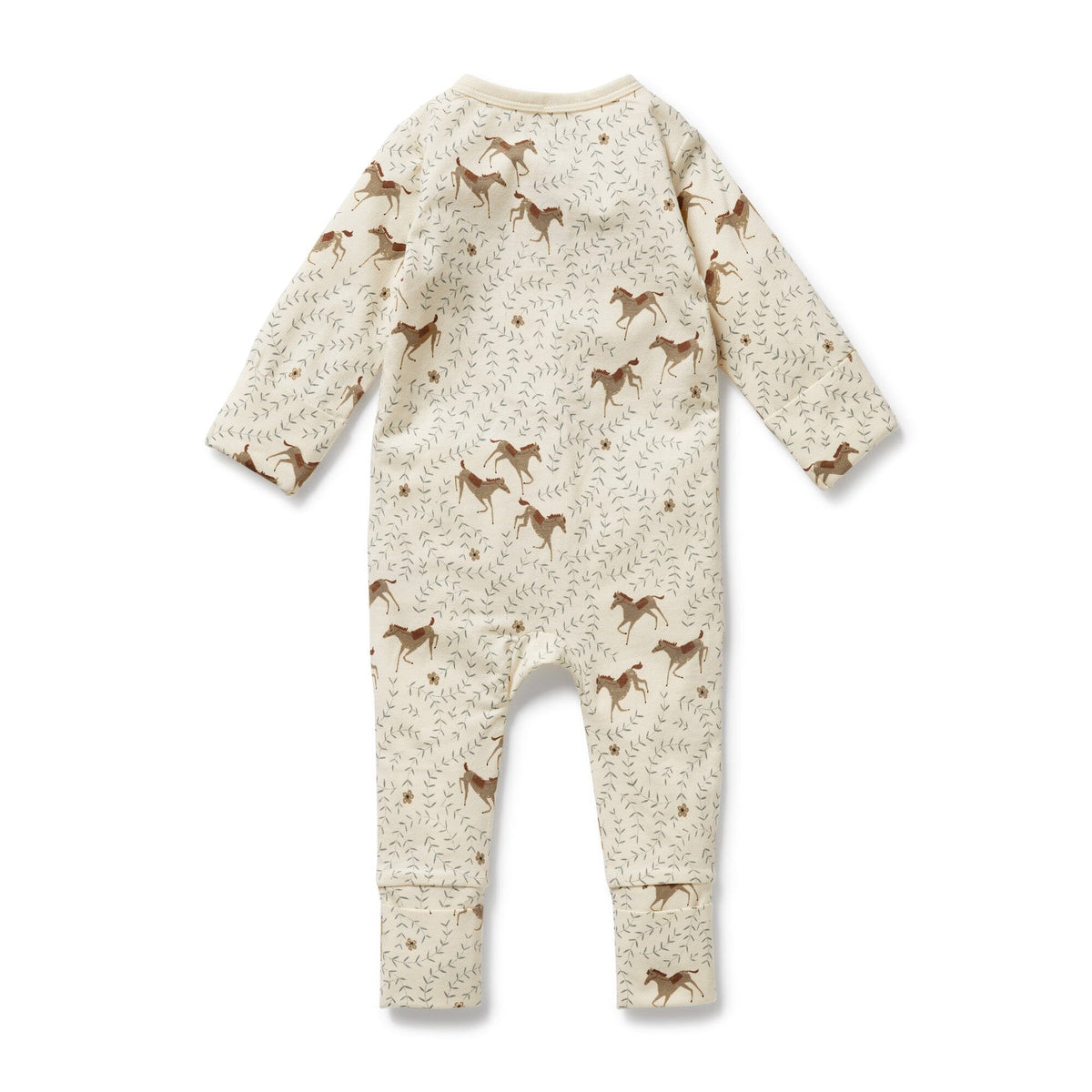 WILSON &amp; FRENCHY Organic Zipsuit with Feet - Trixie Horse BABY CLOTHING - Zabecca Living