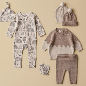 WILSON & FRENCHY Organic Zipsuit with Feet - Woodland BABY CLOTHING - Zabecca Living