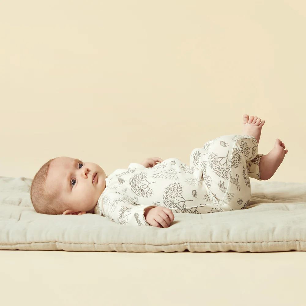 WILSON &amp; FRENCHY Organic Zipsuit with Feet - Woodland BABY CLOTHING - Zabecca Living