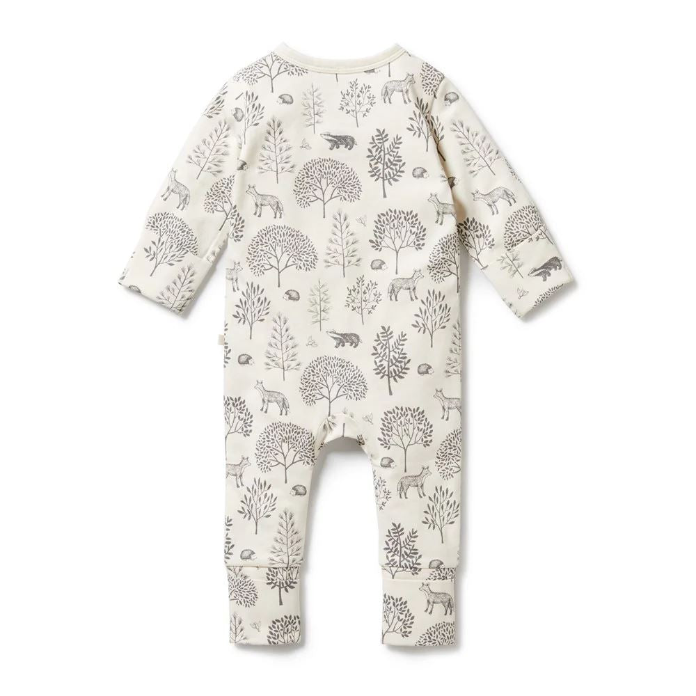 WILSON &amp; FRENCHY Organic Zipsuit with Feet - Woodland BABY CLOTHING - Zabecca Living