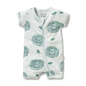 WILSON & FRENCHY Pointelle Boyleg Zipsuit - Little Lion BABY CLOTHING - Zabecca Living