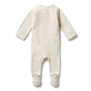 WILSON & FRENCHY Stripe Rib Zipsuit with Feet - Oatmeal BABY CLOTHING - Zabecca Living