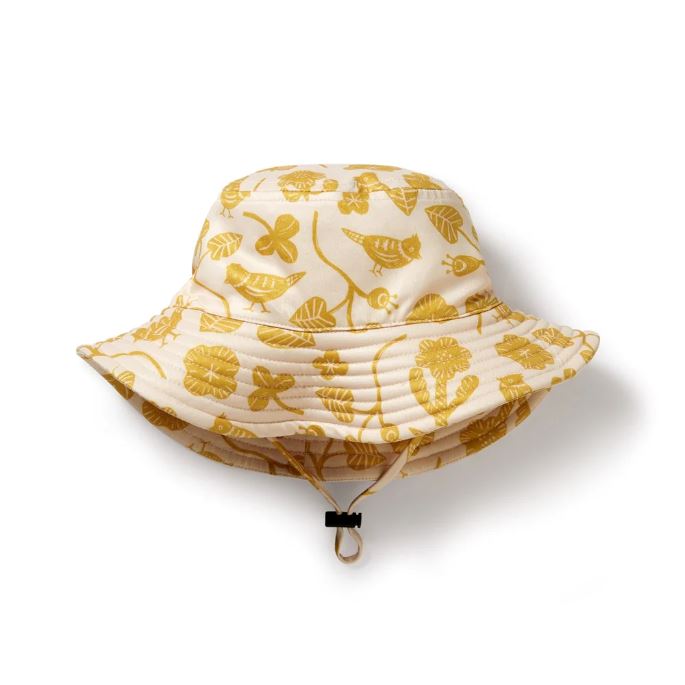 WILSON &amp; FRENCHY Swim Sun Hat - Goldie Floral Baby Hat - Zabecca Living