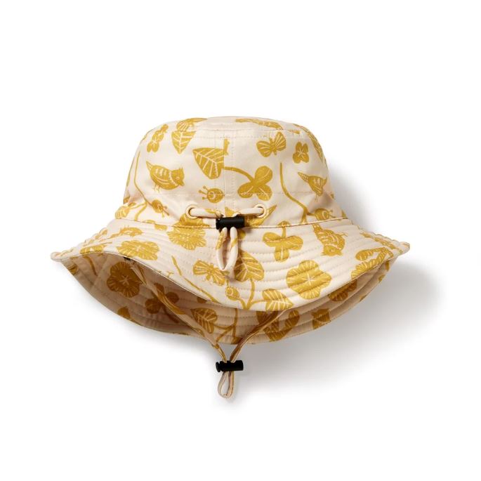 WILSON &amp; FRENCHY Swim Sun Hat - Goldie Floral Baby Hat - Zabecca Living