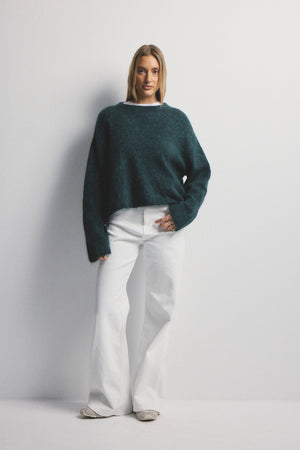 WORLD OF NOMADS Ava Knit - Dark green Jumpers + Knitwear - Zabecca Living