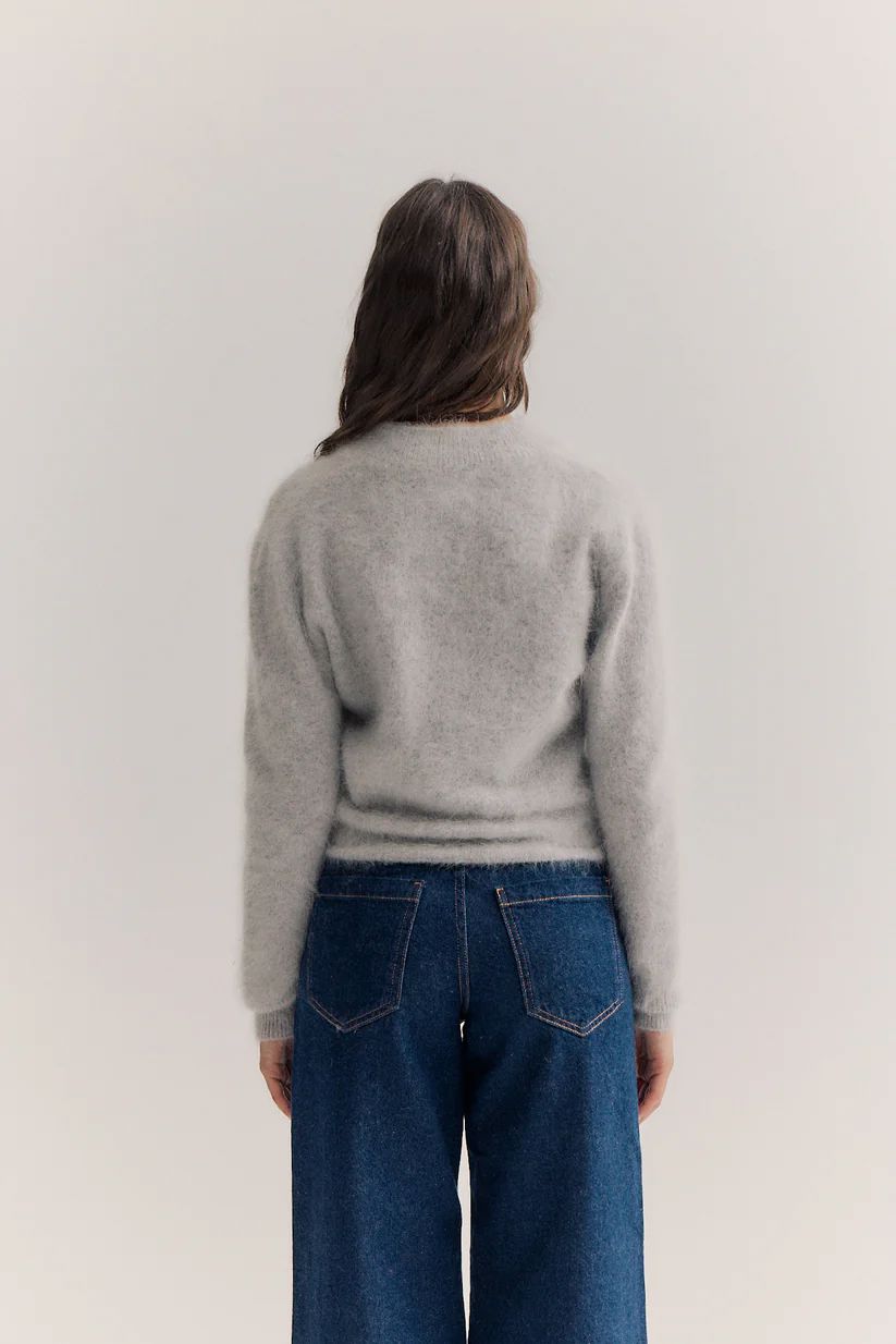 WORLD OF NOMADS Bella Button Up Cardigan - Light Grey Jumpers + Knitwear - Zabecca Living