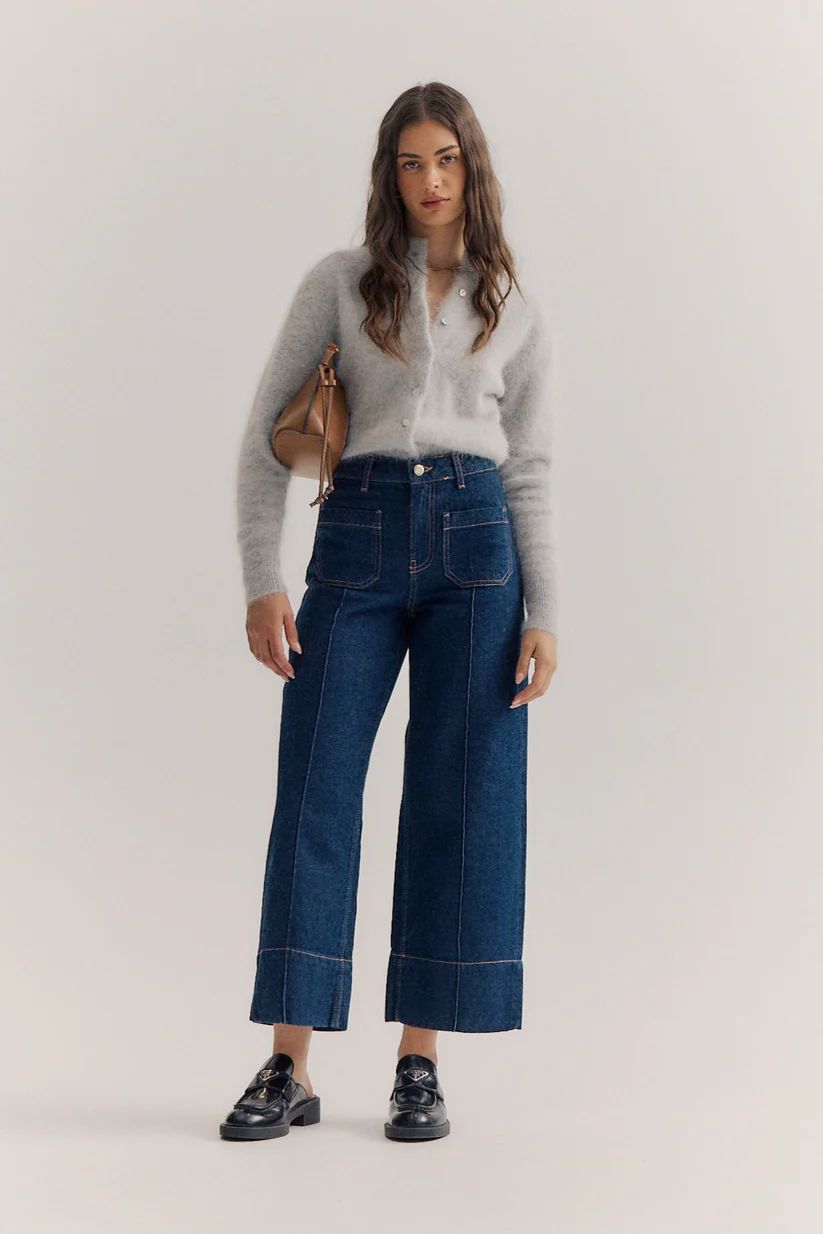 WORLD OF NOMADS Bella Button Up Cardigan - Light Grey Jumpers + Knitwear - Zabecca Living