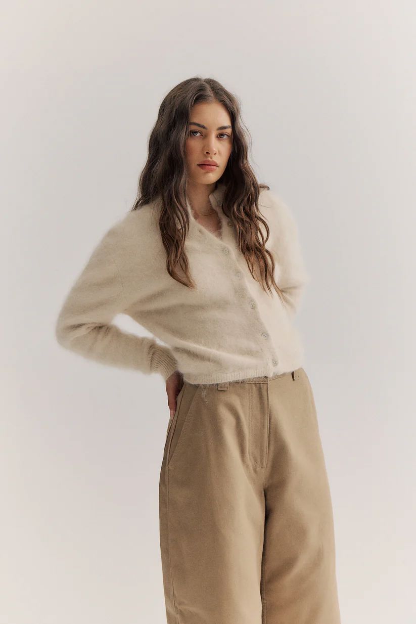 WORLD OF NOMADS Bella Button Up Cardigan - Oatmeal Jumpers + Knitwear - Zabecca Living