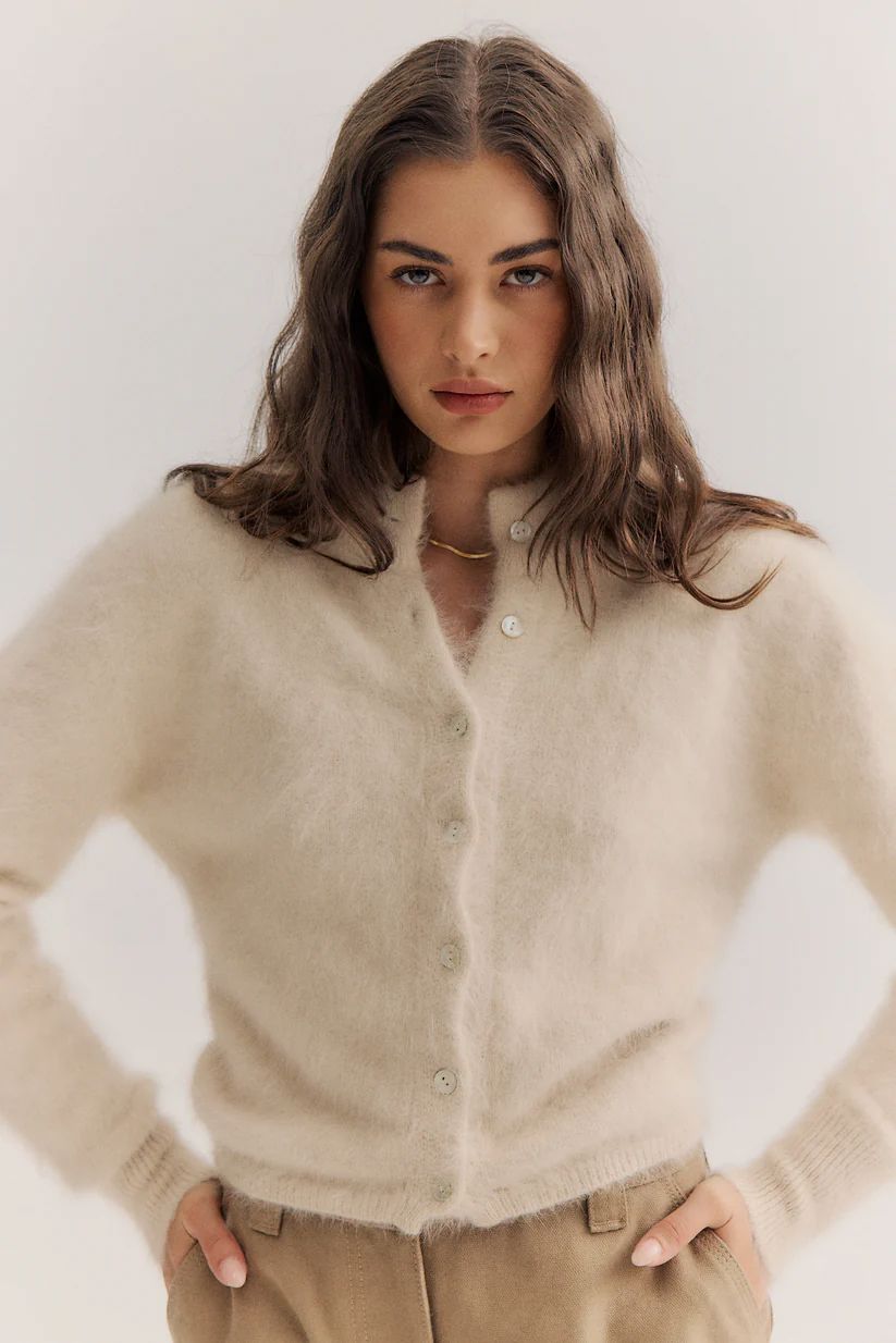 WORLD OF NOMADS Bella Button Up Cardigan - Oatmeal Jumpers + Knitwear - Zabecca Living