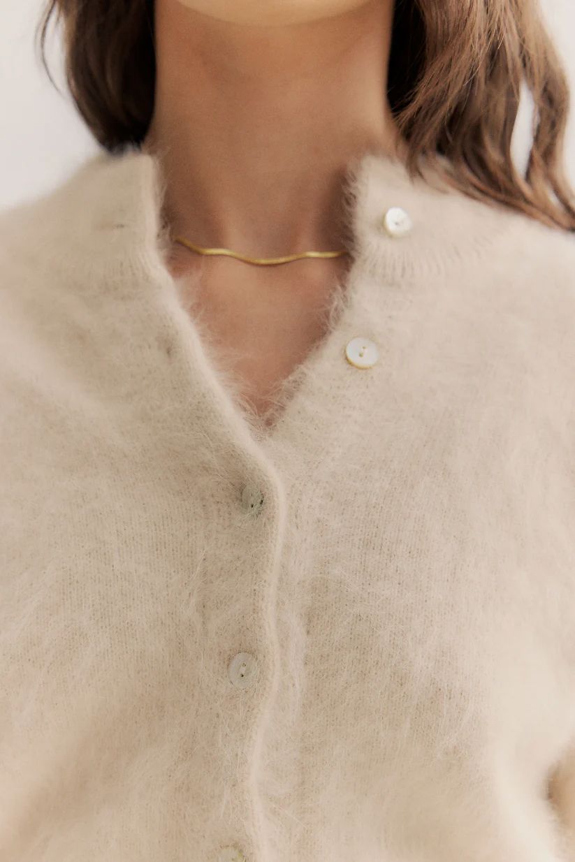 WORLD OF NOMADS Bella Button Up Cardigan - Oatmeal Jumpers + Knitwear - Zabecca Living
