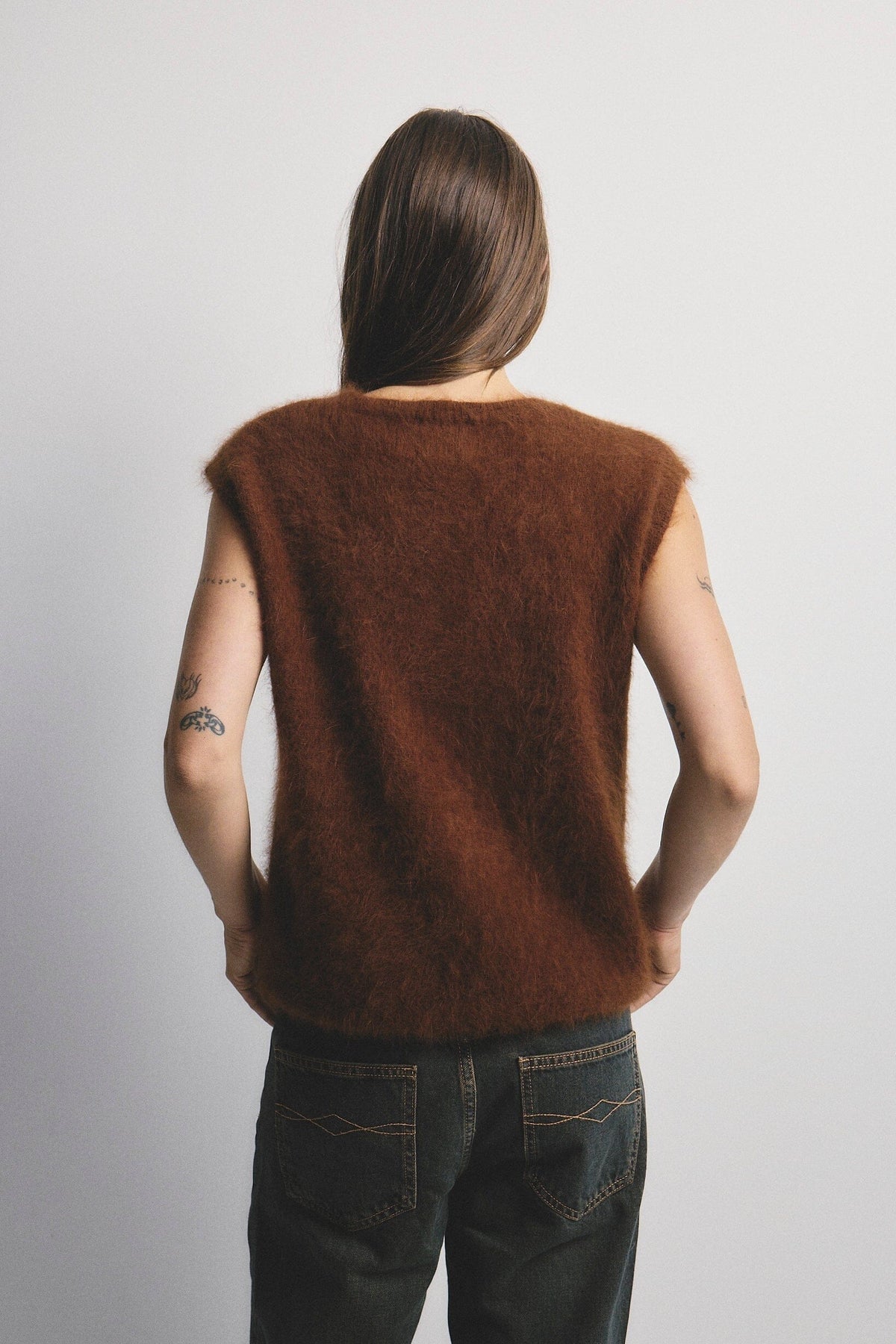 WORLD OF NOMADS Ebony Vest - Chocolate Jumpers + Knitwear - Zabecca Living