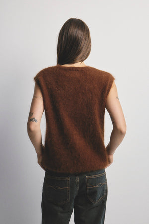 WORLD OF NOMADS Ebony Vest - Chocolate Jumpers + Knitwear - Zabecca Living