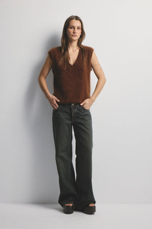 WORLD OF NOMADS Ebony Vest - Chocolate Jumpers + Knitwear - Zabecca Living