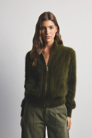 WORLD OF NOMADS Felix Zip Cardigan - Moss CARDIGAN - Zabecca Living