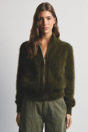 WORLD OF NOMADS Felix Zip Cardigan - Moss CARDIGAN - Zabecca Living