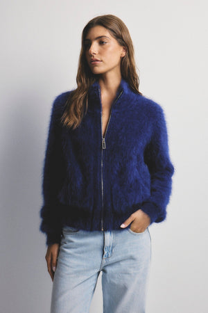 WORLD OF NOMADS Felix Zip Cardigan - Navy CARDIGAN - Zabecca Living
