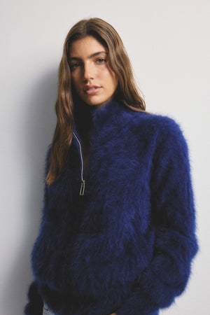 WORLD OF NOMADS Felix Zip Cardigan - Navy CARDIGAN - Zabecca Living