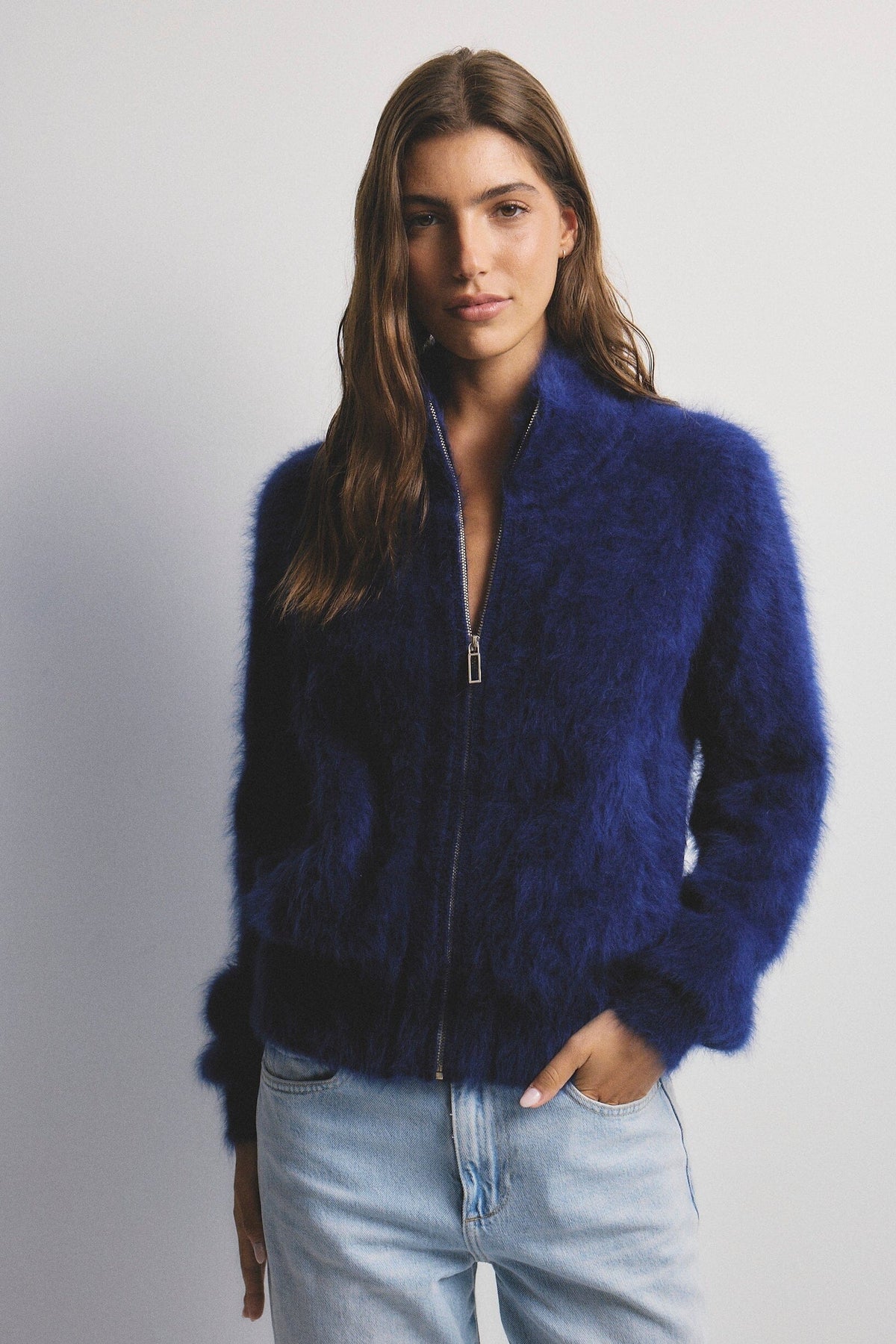 WORLD OF NOMADS Felix Zip Cardigan - Navy CARDIGAN - Zabecca Living