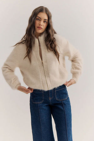 WORLD OF NOMADS Felix Zip Cardigan - Oatmeal CARDIGAN - Zabecca Living