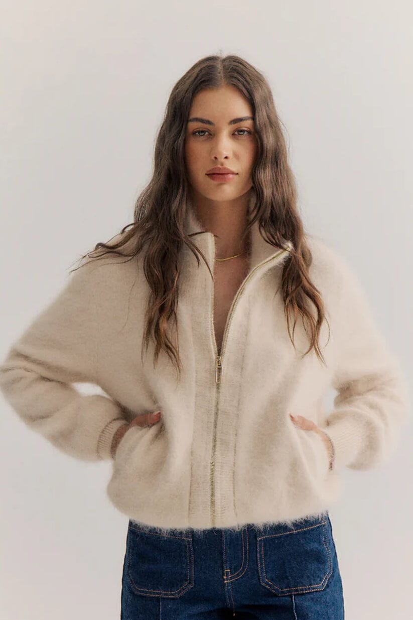 WORLD OF NOMADS Felix Zip Cardigan - Oatmeal CARDIGAN - Zabecca Living