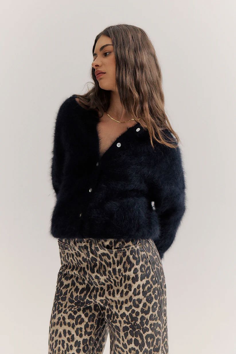 WORLD OF NOMADS Frankie Crew Cardigan - Black CARDIGAN - Zabecca Living